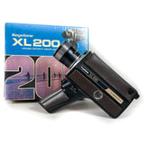 Vintage Keystone XL 200 movie camera with its packaging on a white background