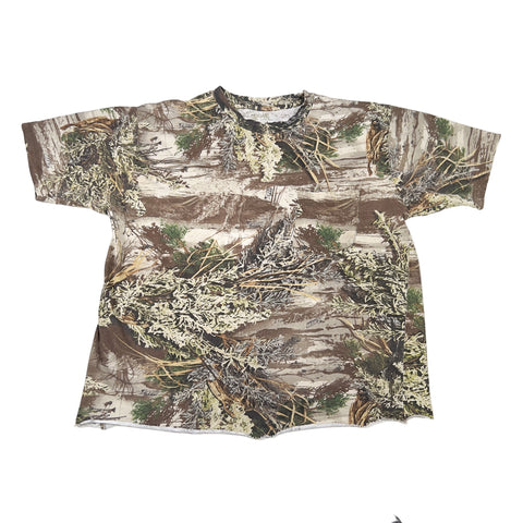Camouflage-patterned shirt on a white background