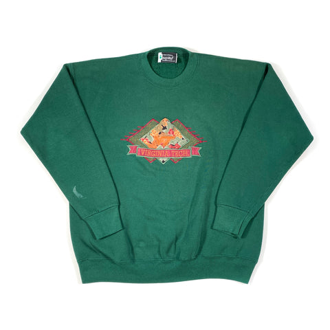 Vintage 90's Virginia Tech Green Crewneck Sweatshirt