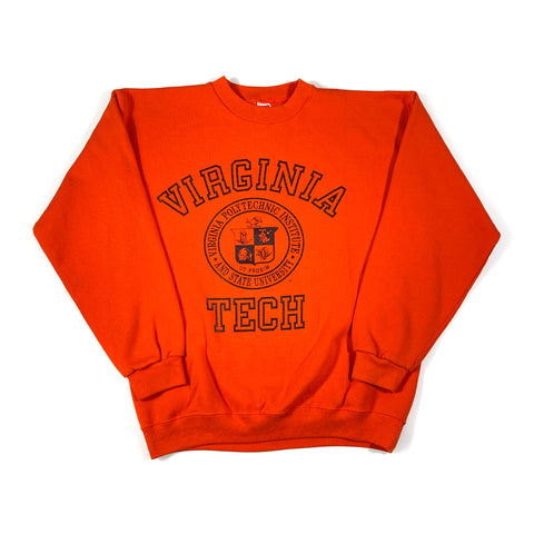 Vintage 90's Virginia Tech Orange Crewneck Sweatshirt