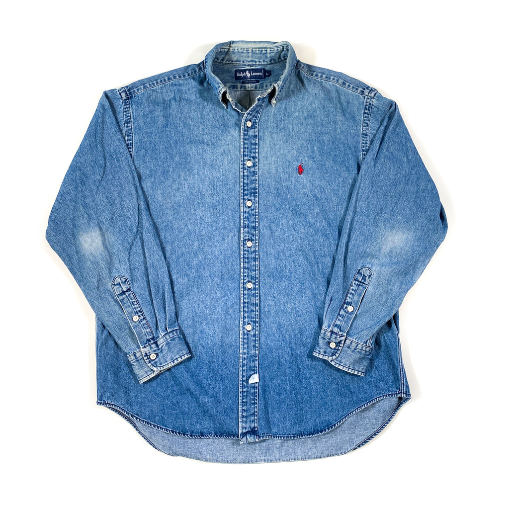 Vintage 90's Polo Ralph Lauren Denim Button Down Shirt – CobbleStore Vintage