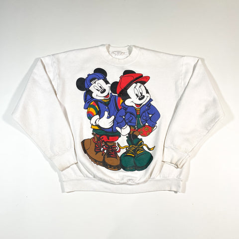 Vintage 90's Mickey & Minnie Mouse Winter Crewneck Sweatshirt