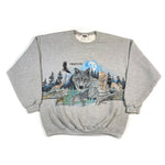 Vintage 1991 Oregon Wolf Wildlife Animal Crewneck Sweatshirt