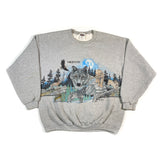 Vintage 1991 Oregon Wolf Wildlife Animal Crewneck Sweatshirt