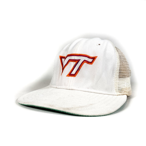 Vintage 80's Virginia Tech White Trucker Hat