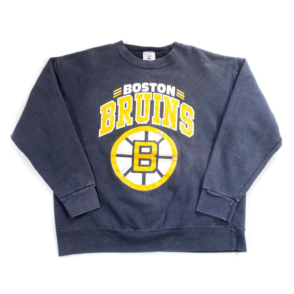 Vintage NHL (Softwear) - Boston Bruins Big Logo Crew Neck Sweatshirt 1990 X-Large