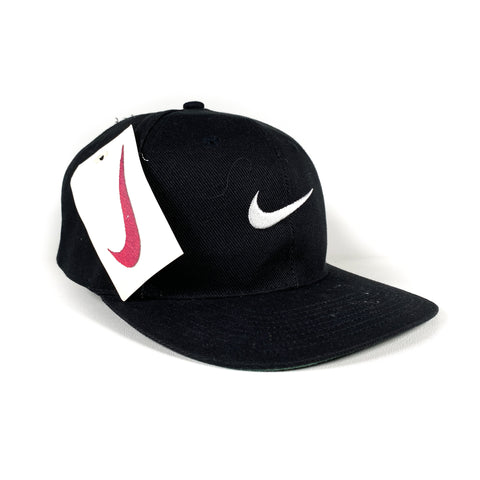 Vintage 90's Nike Swoosh Black Deadstock Snapback Hat