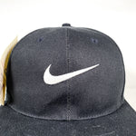 Vintage 90's Nike Swoosh Black Deadstock Snapback Hat