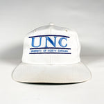 Vintage 90's UNC Split Bar The Game Tar Heels White Snapback Hat