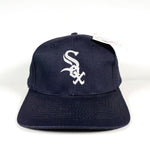 Vintage 90's White Sox Logo Black Deadstock Baseball Snapback Hat