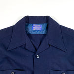 Vintage 70's Pendleton Loop Collar Navy Button Up shirt