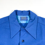 Vintage 70's Pendleton Wool Loop Collar Blue Button Up Shirt