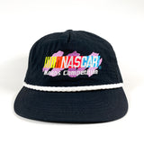 Vintage 90's Nascar Competition Racing Black Snapback Nylon Rope Hat