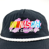 Vintage 90's Nascar Competition Racing Black Snapback Nylon Rope Hat