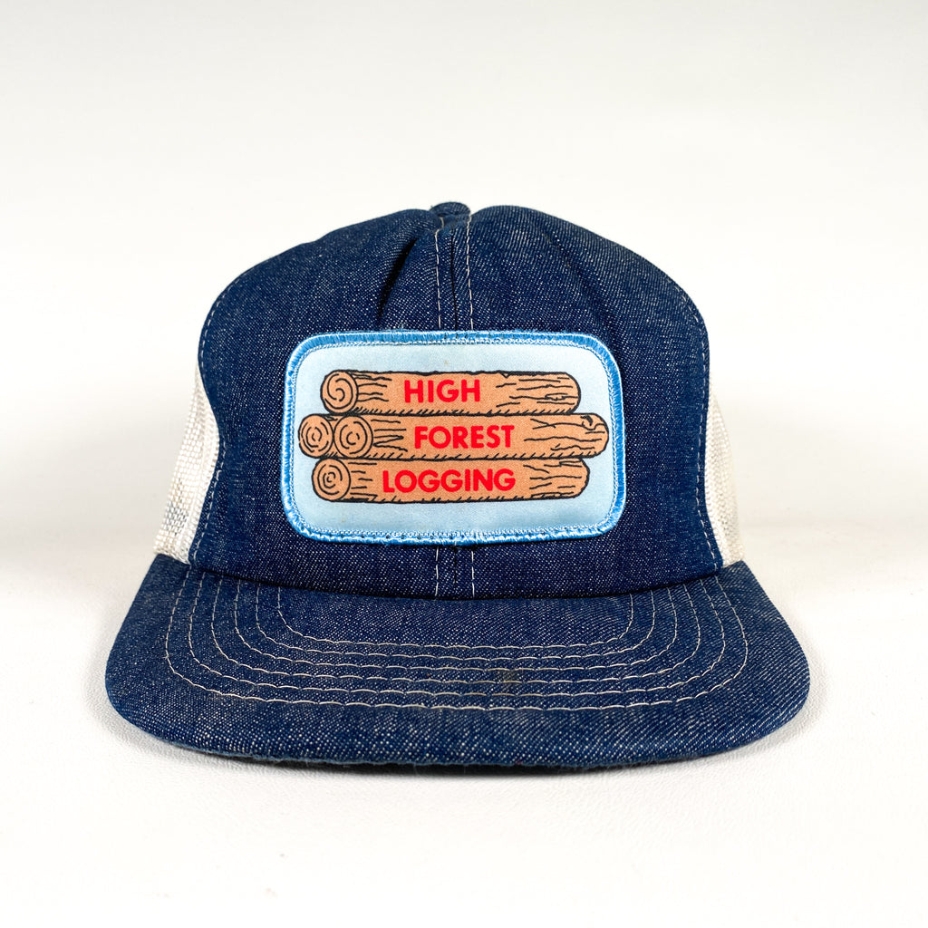 Logger Hat Vintage 80's High Forest Logging Chambray Trucker Hat – CobbleStore Vintage