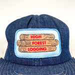 Vintage 80's High Forest Logging Chambray Trucker Hat