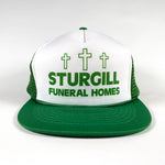 Vintage 80's Sturgill Funeral Homes Green Trucker Hat