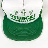 Vintage 80's Sturgill Funeral Homes Green Trucker Hat