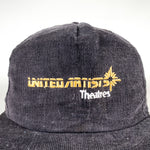 Vintage 80's United Artists Theatres Movie Promo Black Corduroy Hat