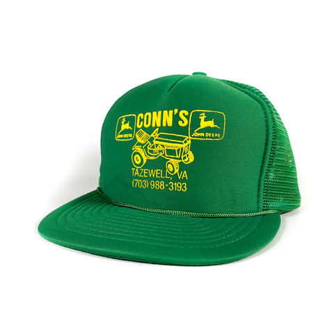 Vintage 90's John Deere Conn's Tazewell VA Tractor Mower Trucker Hat