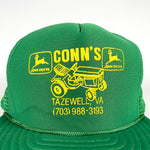 Vintage 90's John Deere Conn's Tazewell VA Tractor Mower Trucker Hat