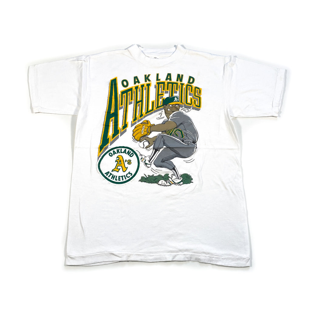 Vintage 90's Oakland A's Athletics Baseball Caricature White T-Shirt –  CobbleStore Vintage