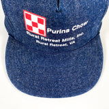 Vintage 80's Purina Chow Rural Retreat Virginia Chambray Trucker Hat