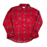 Vintage 70's Red Grey Bud Berma Plaid Flannel Button Down Shirt