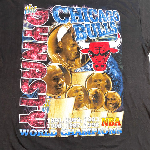 Vintage 90s Chicago Bulls T Shirt SMALL 1996 NBA Champions 