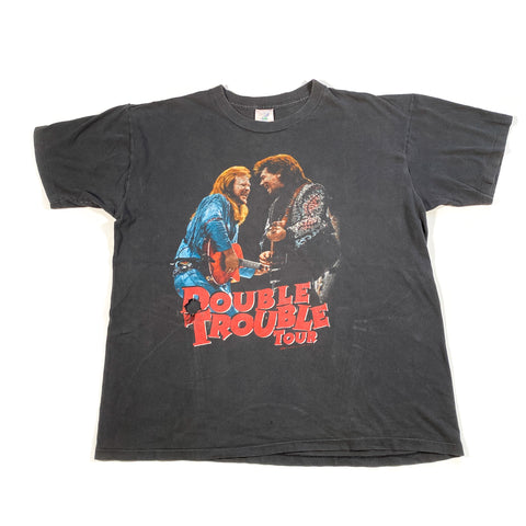 Vintage 90's Double Trouble Tour Travis Tritt Marty Stuart Country Band T-Shirt