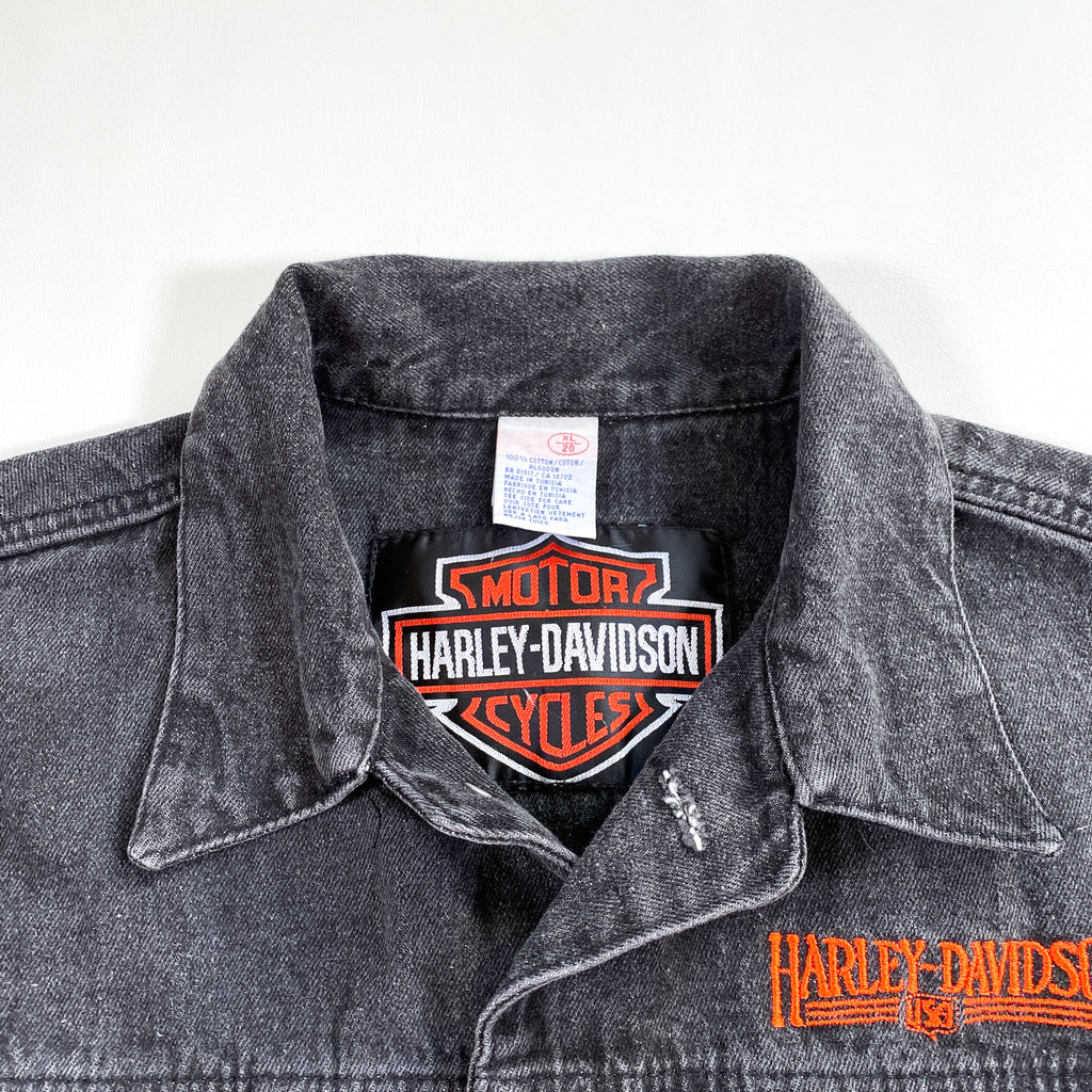 Vintage 90's Harley Davidson Motorcycle Black Denim Biker Jean