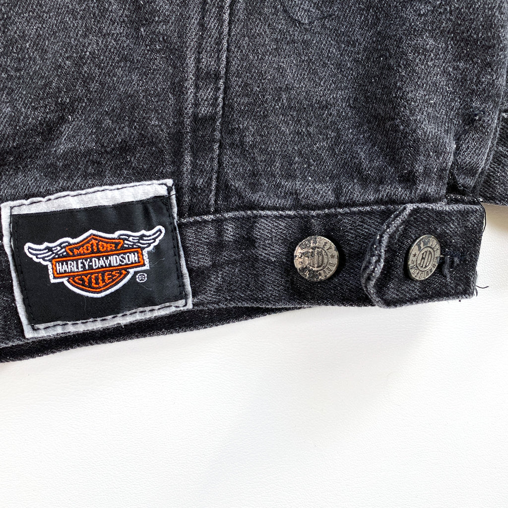 Vintage 90's Harley Davidson Motorcycle Black Denim Biker Jean