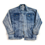 Vintage 90's Pacific Express Blue Denim Distressed Jean Jacket