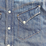 Vintage 50's Roebucks Selvedge Denim Snap Western Button Down Shirt