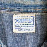 Vintage 50's Roebucks Selvedge Denim Snap Western Button Down Shirt