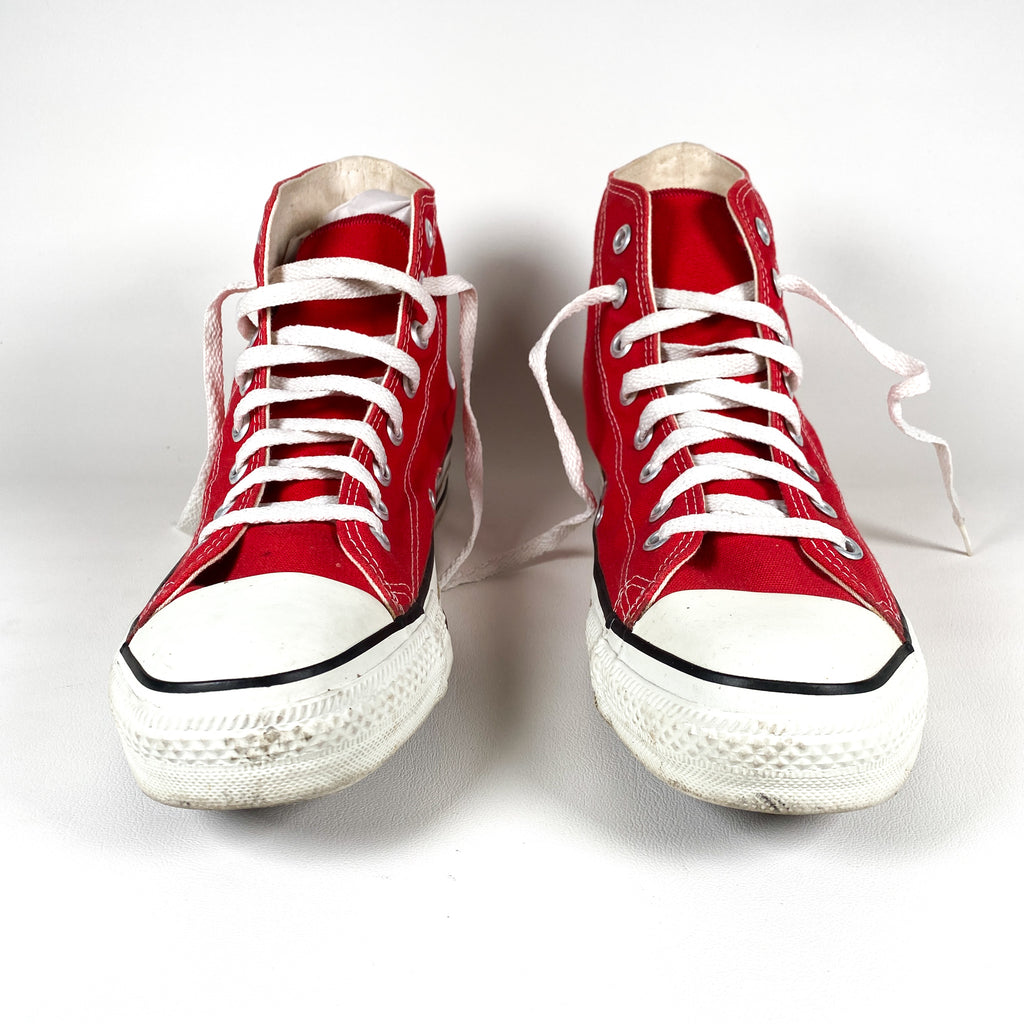 gezond verstand Knikken Milieuactivist Vintage 90's Converse Red Chuck Taylor USA Made Hi-Top Size 9.5 Shoes –  CobbleStore Vintage