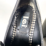 Vintage 90's LEI Black Leather Chunky Heel Platform Women's Size 8.5 Shoes