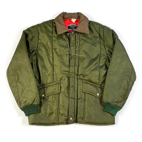 Vintage 80's Sears Work N' Leisure Green Corduroy Collar Work Jacket