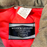 Vintage 80's Sears Work N' Leisure Green Corduroy Collar Work Jacket