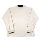 Vintage 90's Champion Brand Off White Minimal Turtle Neck Longsleeve T-Shirt