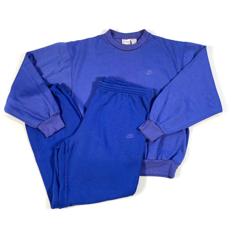 Vintage 90's Nike Women's Purple Sweatsuit Sweatpants Sweatshirt Set