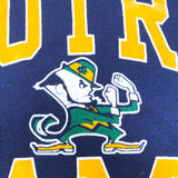 Vintage 90's Notre Dame Fighting Irish Blue Russell Hoodie Sweatshirt