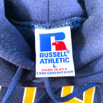 Vintage 90's Notre Dame Fighting Irish Blue Russell Hoodie Sweatshirt