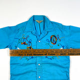 Vintage 60's Tex Son Pearl Snap Chainstitch Kids Western Button Down Shirt