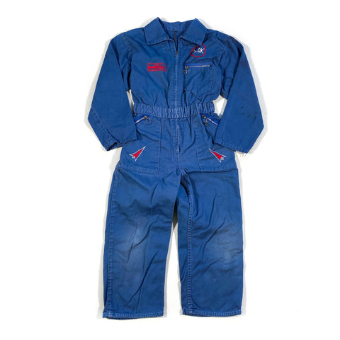 Vintage 60's Kids Astronaut Costume Space Commander Blue Overalls