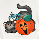 Vintage 90's Pumpkin Cat Halloween Crewneck Sweatshirt