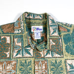 Vintage 90's Reyn Spooner Green Hawaiian Short Sleeve Button Down Shirt