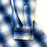 Vintage 80's St. John's Bay Blue Shadow Plaid Flannel Button Down Shirt