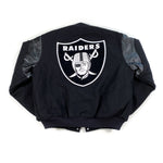 Vintage 90's Oakland Raiders Black Wool Made in USA Chalkline Coat