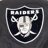 Vintage 90's Oakland Raiders Black Wool Made in USA Chalkline Coat